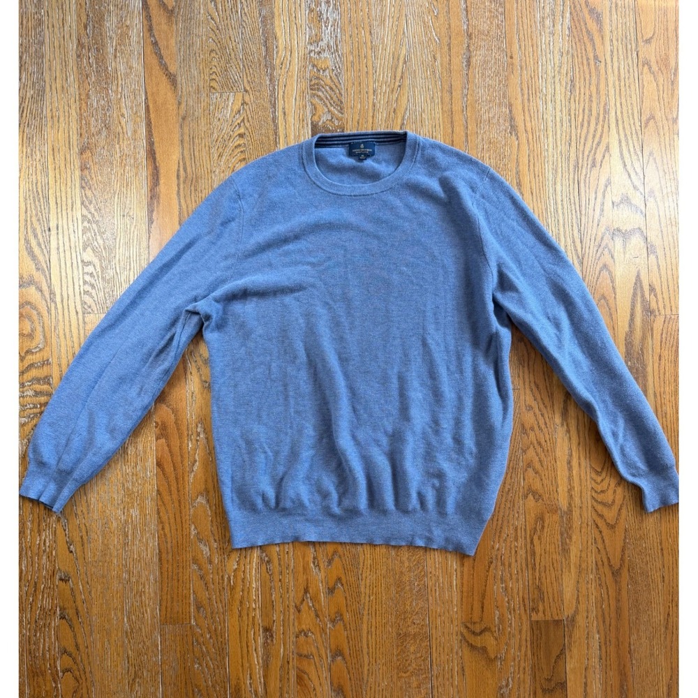Brooks Brothers Mens XL Blue Supima Cotton Crewneck Knit Sweater Long Sleeve
